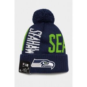 Seattle Seahawks NFL Beanie Pom Hat New Era Knit Winter Navy Blue OSFM‎ NWT